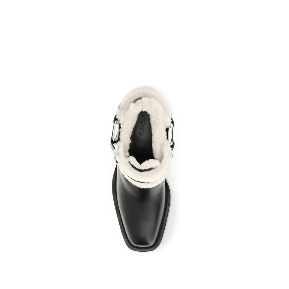 Rabanne Sample Sale | Rabanne Black Calf Leather Bos Taurus Ankle Boots - | Designer outlet