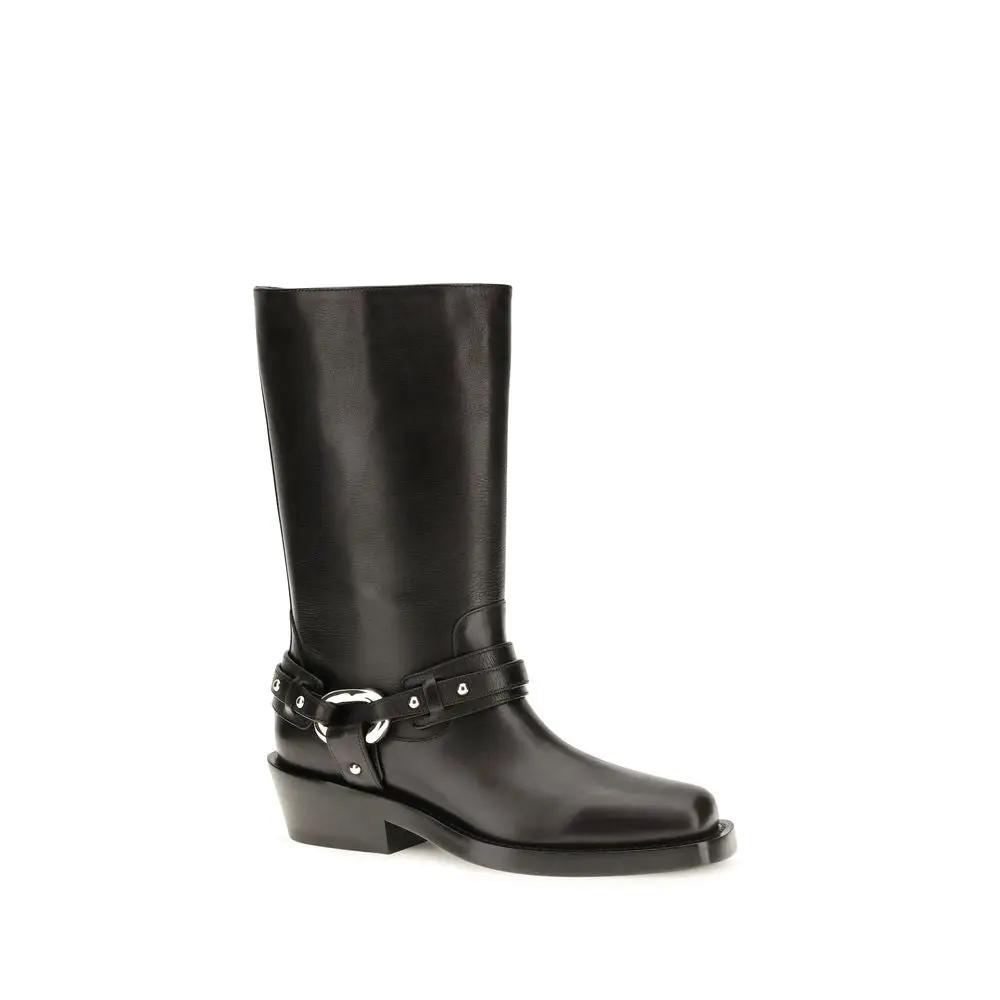 Rabanne Sample Sale | Rabanne Black Calf Leather Bos Taurus Boots - | Designer outlet