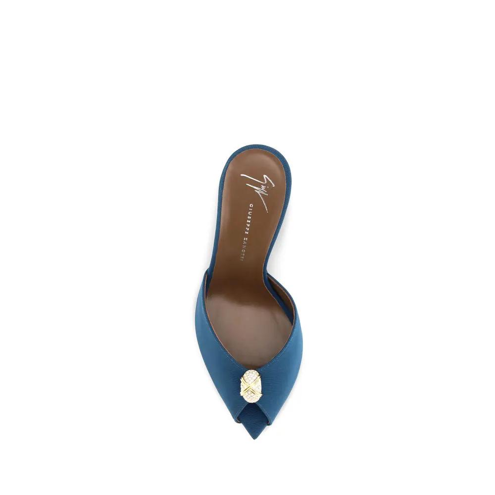 Giuseppe Zanotti Blue Leather Stiletto Heel Sandals