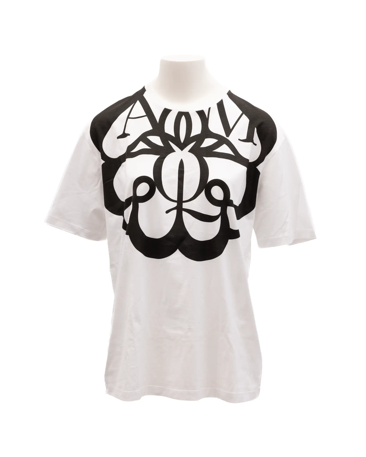 Alexander McQueen Sample Sale | Alexander McQueen White Cotton Printed T-shirt - | Designer outlet