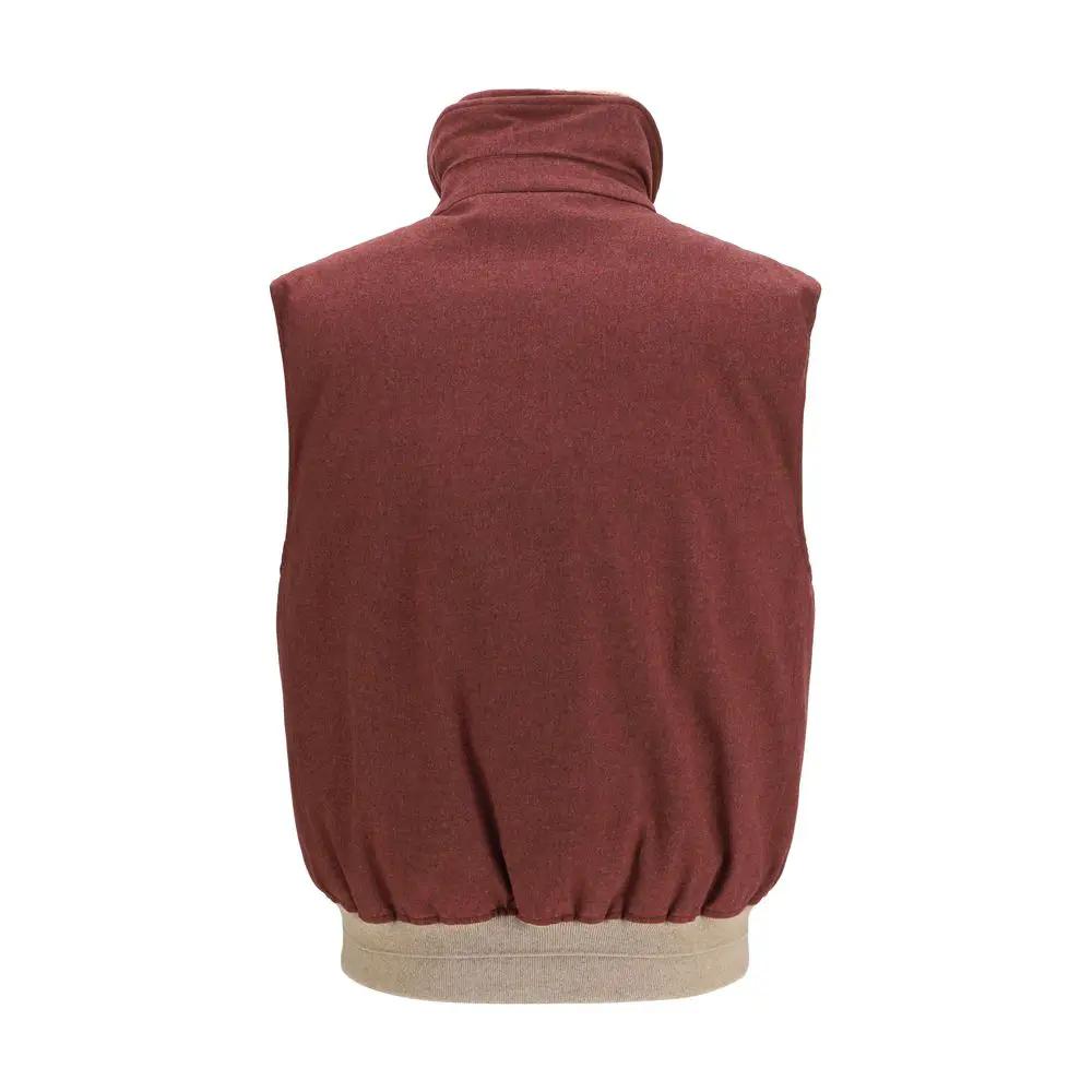 Brunello Cucinelli Sample Sale | Brunello Cucinelli Bordeaux Wool Oves Aries Sleeveless Jacket - | Designer outlet