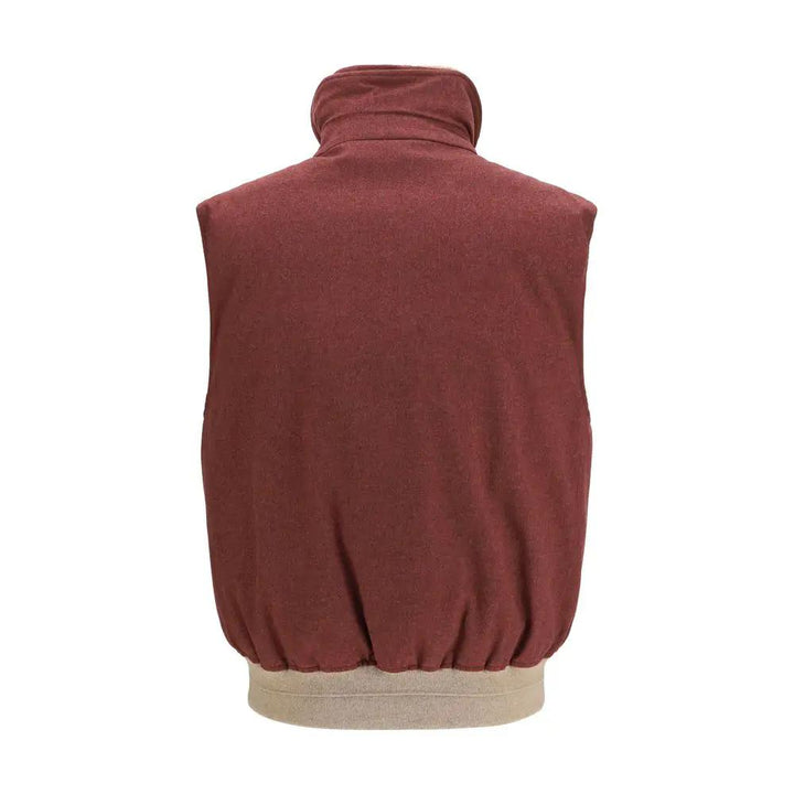 Brunello Cucinelli Bordeaux Wool Sleeveless Jacket