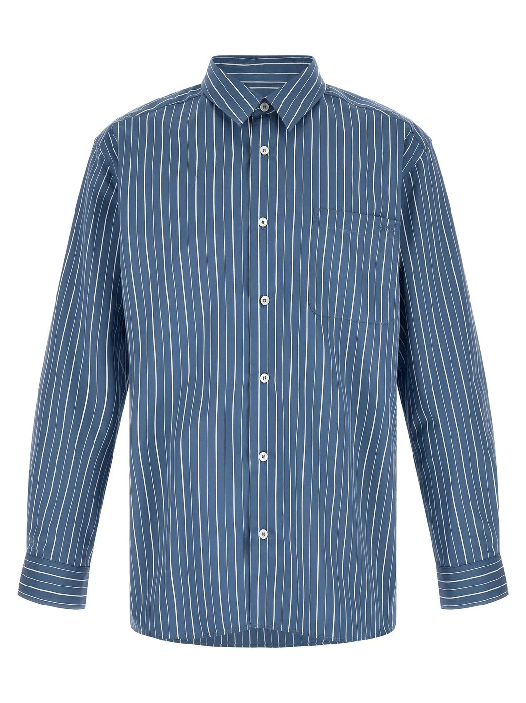 A.P.C. Blue Striped Cotton Shirt