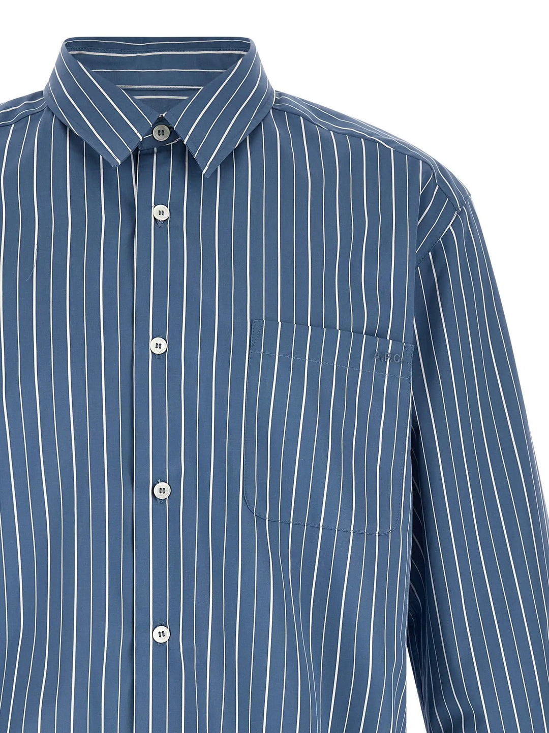 A.P.C. Blue Striped Cotton Shirt