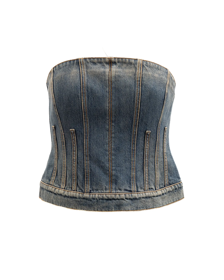 Alexander McQueen Sample Sale | Alexander McQueen Blue Cotton Denim Top - | Designer outlet