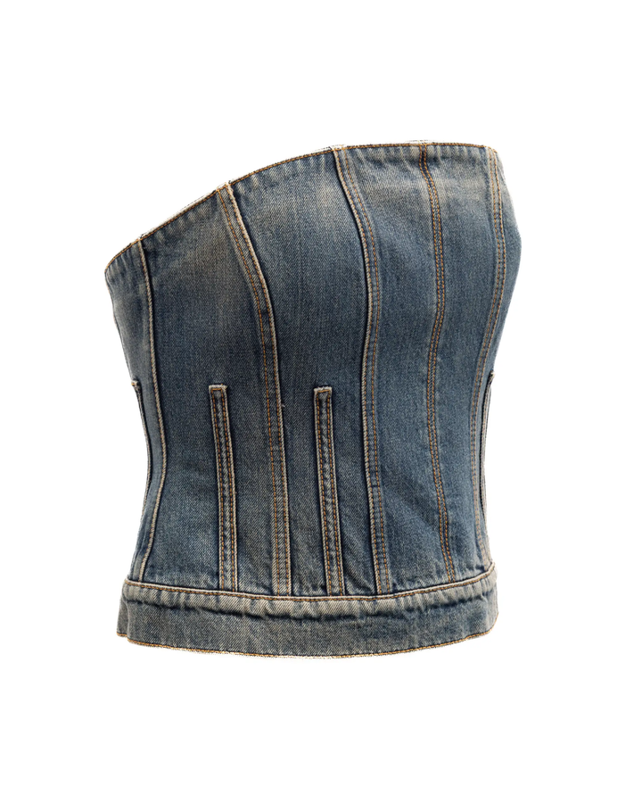 Alexander McQueen Sample Sale | Alexander McQueen Blue Cotton Denim Top - | Designer outlet