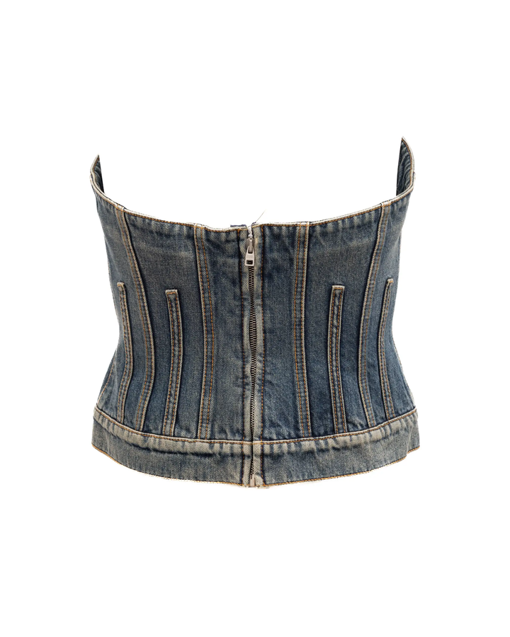 Alexander McQueen Sample Sale | Alexander McQueen Blue Cotton Denim Top - | Designer outlet