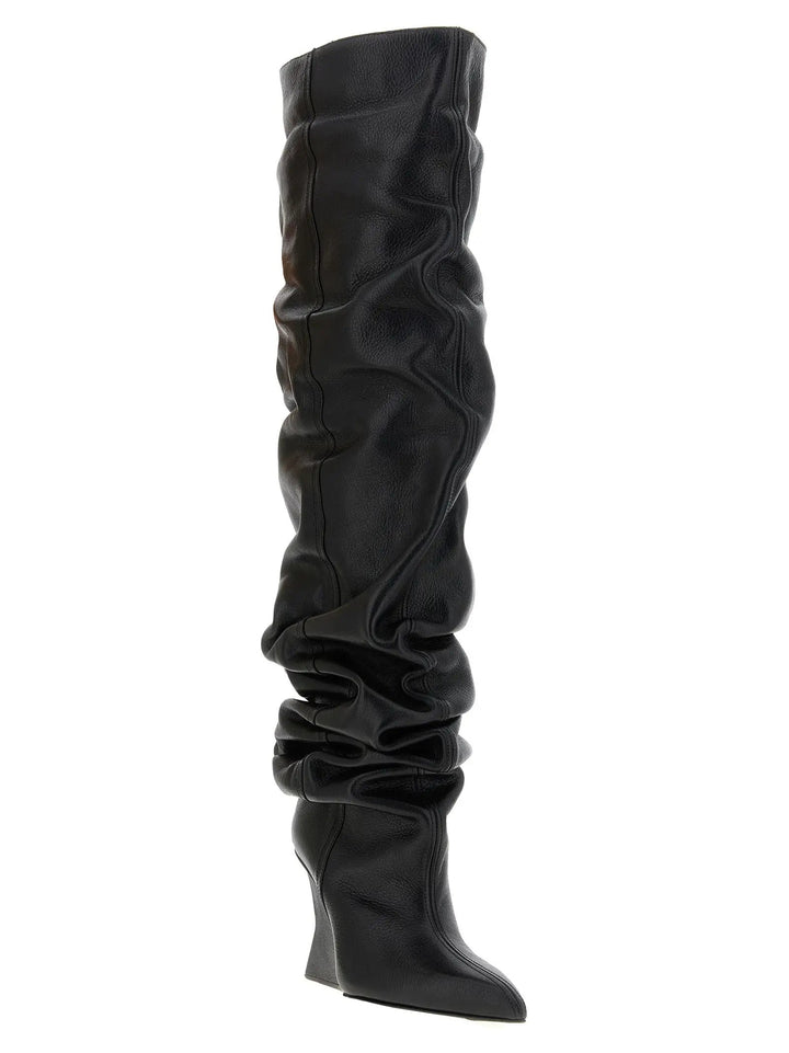 Balmain Black Calfskin Over The Knee