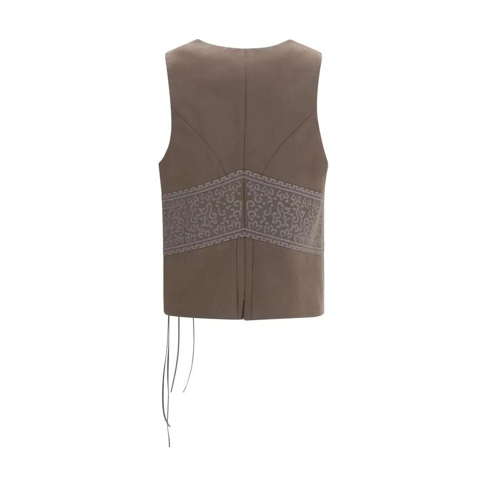 Giorgio Armani Sample Sale | Giorgio Armani Brown Silk Sleeveless Jacket - | Designer outlet