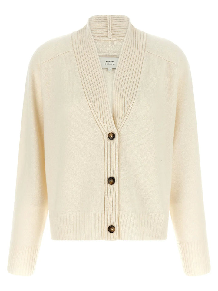 Loulou De Saison White Cashmere Cardigan