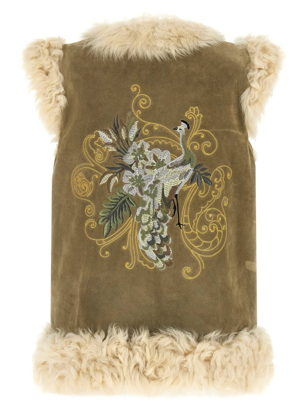 Etro Sample Sale | Etro Beige Lamb Fur Sleeveless Jacket - | Designer outlet
