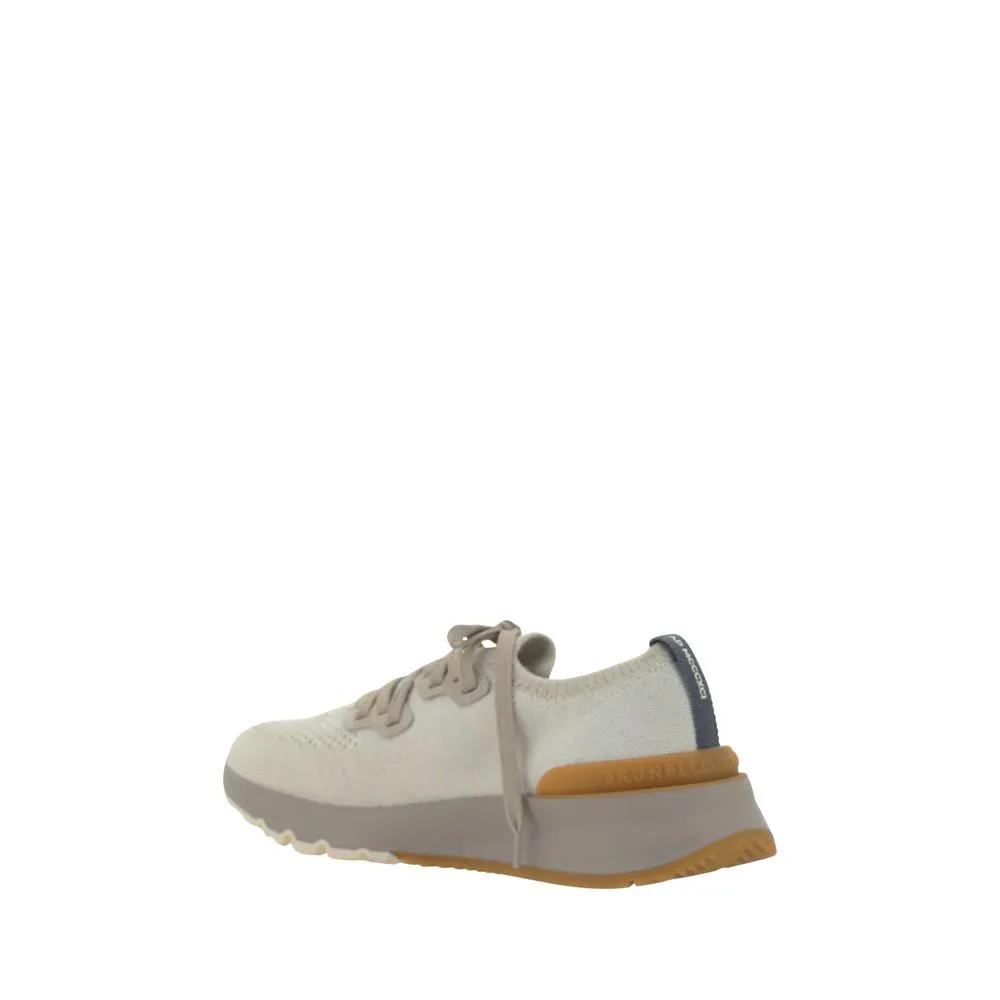 Brunello Cucinelli Sample Sale | Brunello Cucinelli White Cotton Athletic Sneakers - | Designer outlet