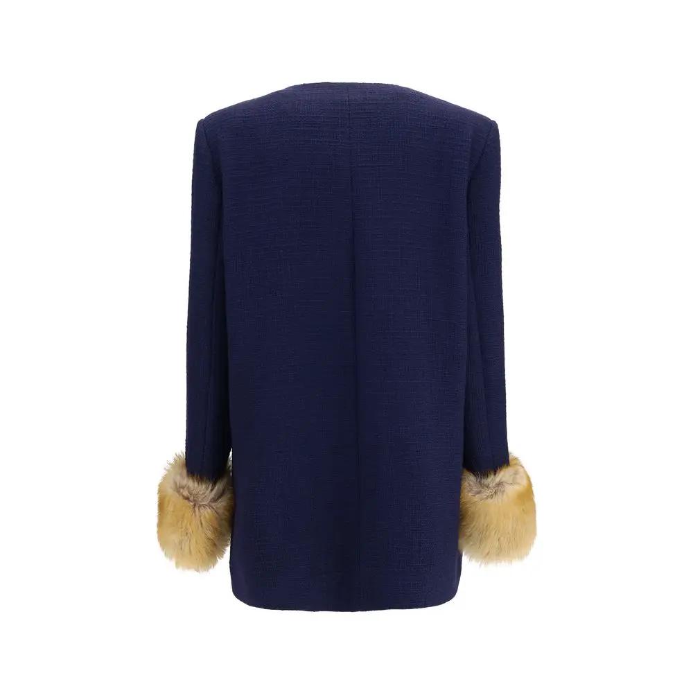 Valentino Garavani Sample Sale | Valentino Garavani Blue Wool Oves Aries Coat - | Designer outlet