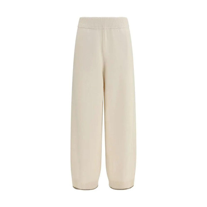 Brunello Cucinelli White Cashmere Casual Pants