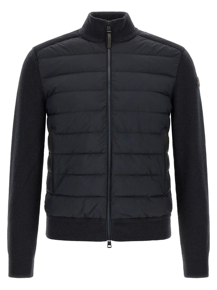 Moncler Blue Leather Cardigan