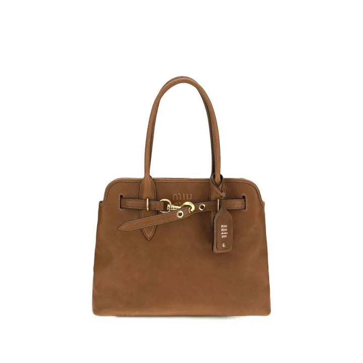 Miu Miu Brown Calf Leather Bos Taurus Shoulder Bag