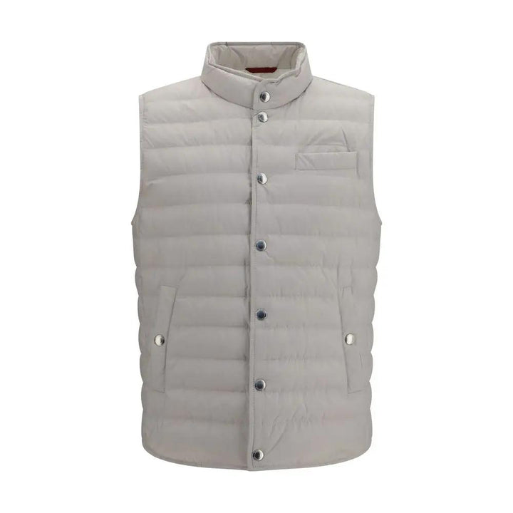 Brunello Cucinelli White Polyester Sleeveless Jacket