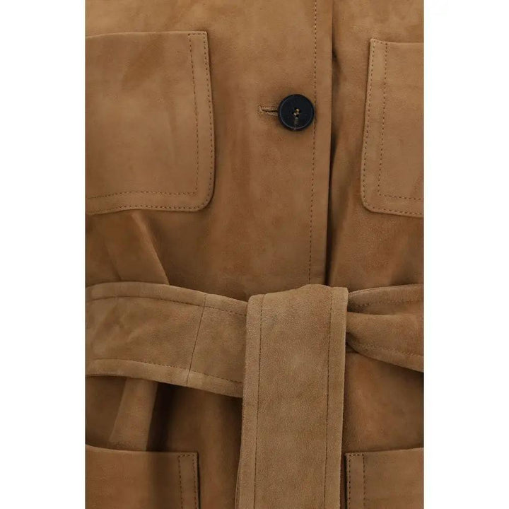 Max Mara Brown Lamb Leather Leather Jacket