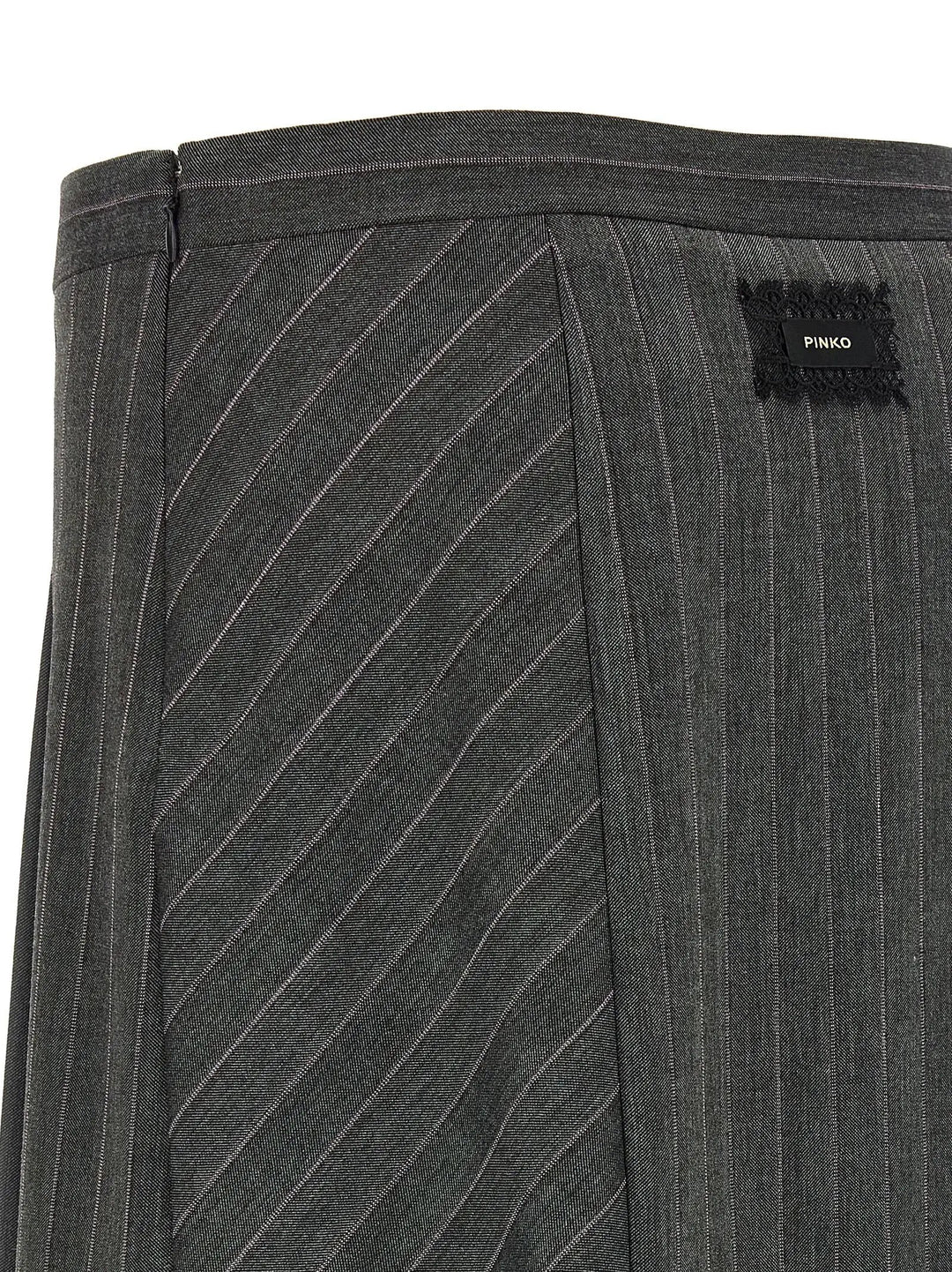 PINKO Gray Polyester Long Skirt
