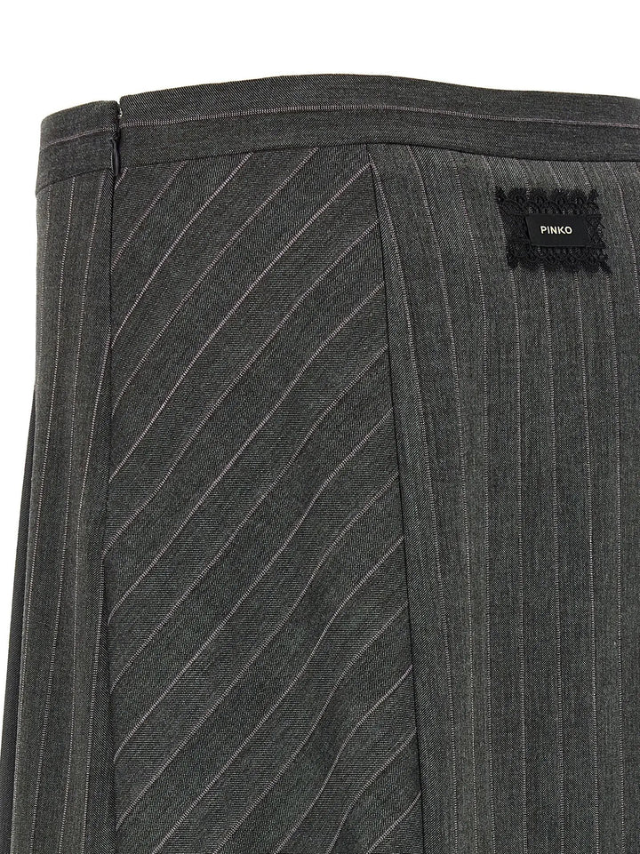PINKO Gray Polyester Long Skirt