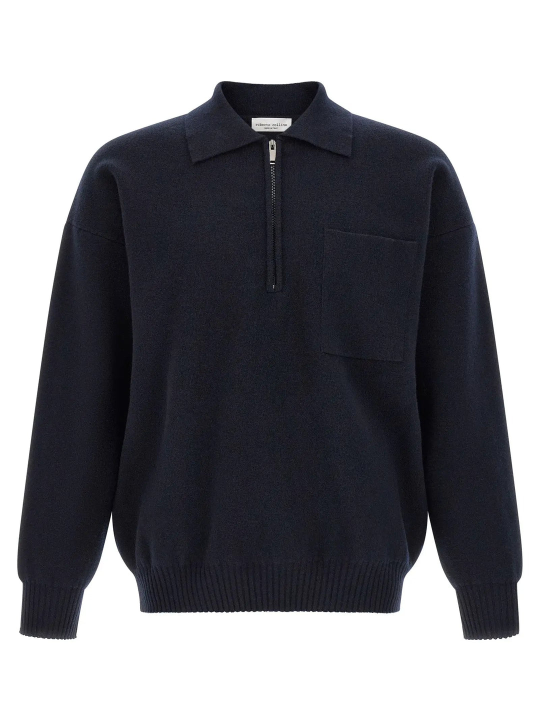 Roberto Collina Blue Merino Wool Polo Shirt