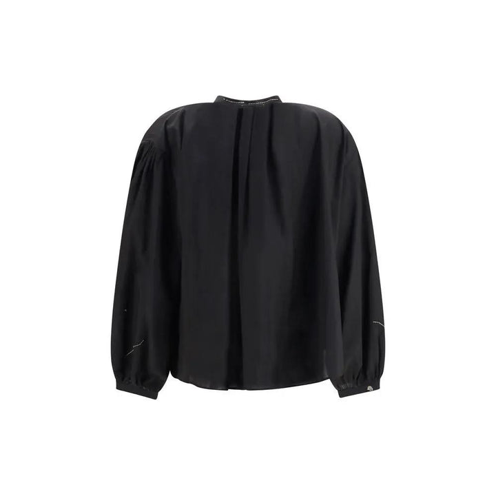 Forte_Forte Black Cotton Pattern Shirt