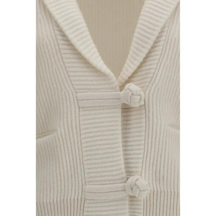 Forte_Forte White Wool Oves Aries Cardigan
