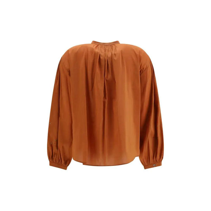 Forte_Forte Orange Cotton Pattern Shirt