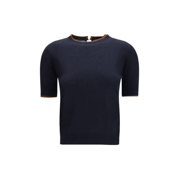 Max Mara Blue Silk T-Shirt
