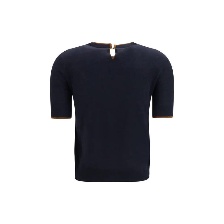Max Mara Blue Silk T-Shirt