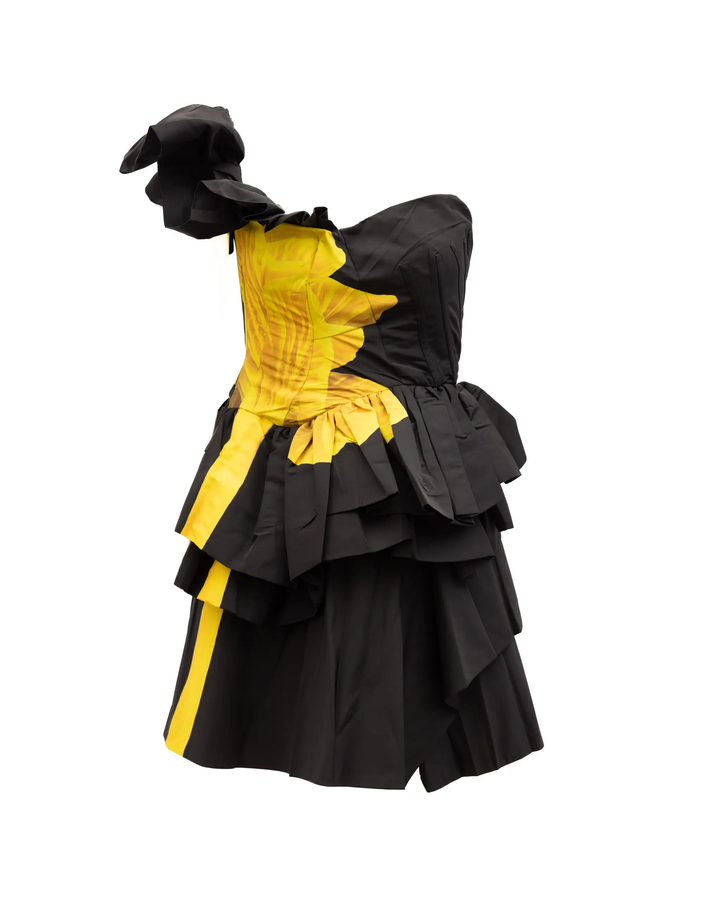 Alexander McQueen Sample Sale | Alexander McQueen Black Dress with yellow details - | Designer outlet