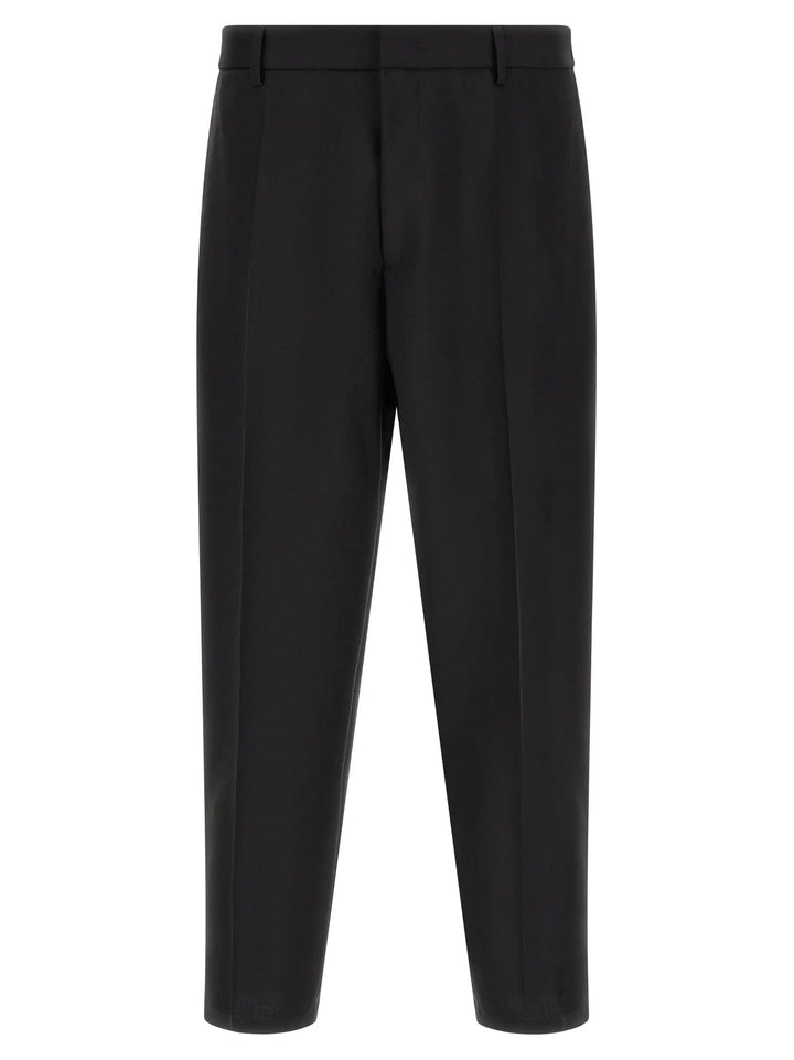 Jil Sander Black Virgin Wool Cropped Pants