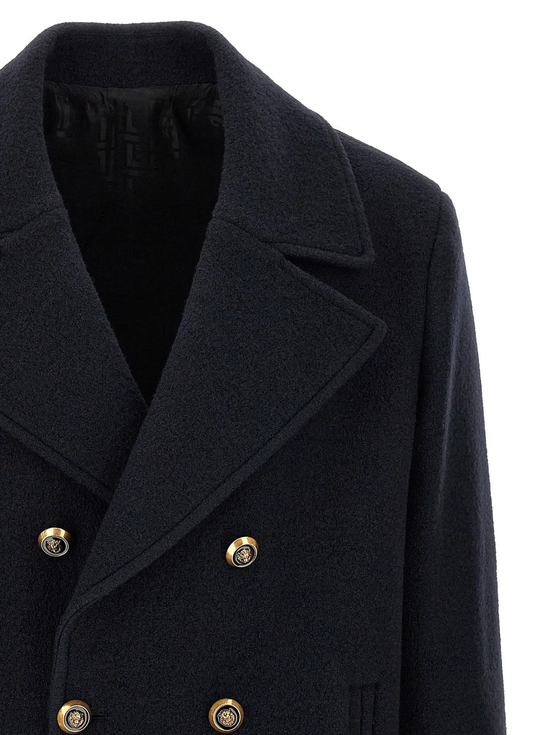 Balmain Blue Virgin Wool Coat