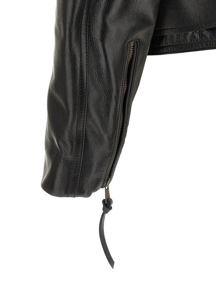 Balmain Black Calfskin Leather Jacket