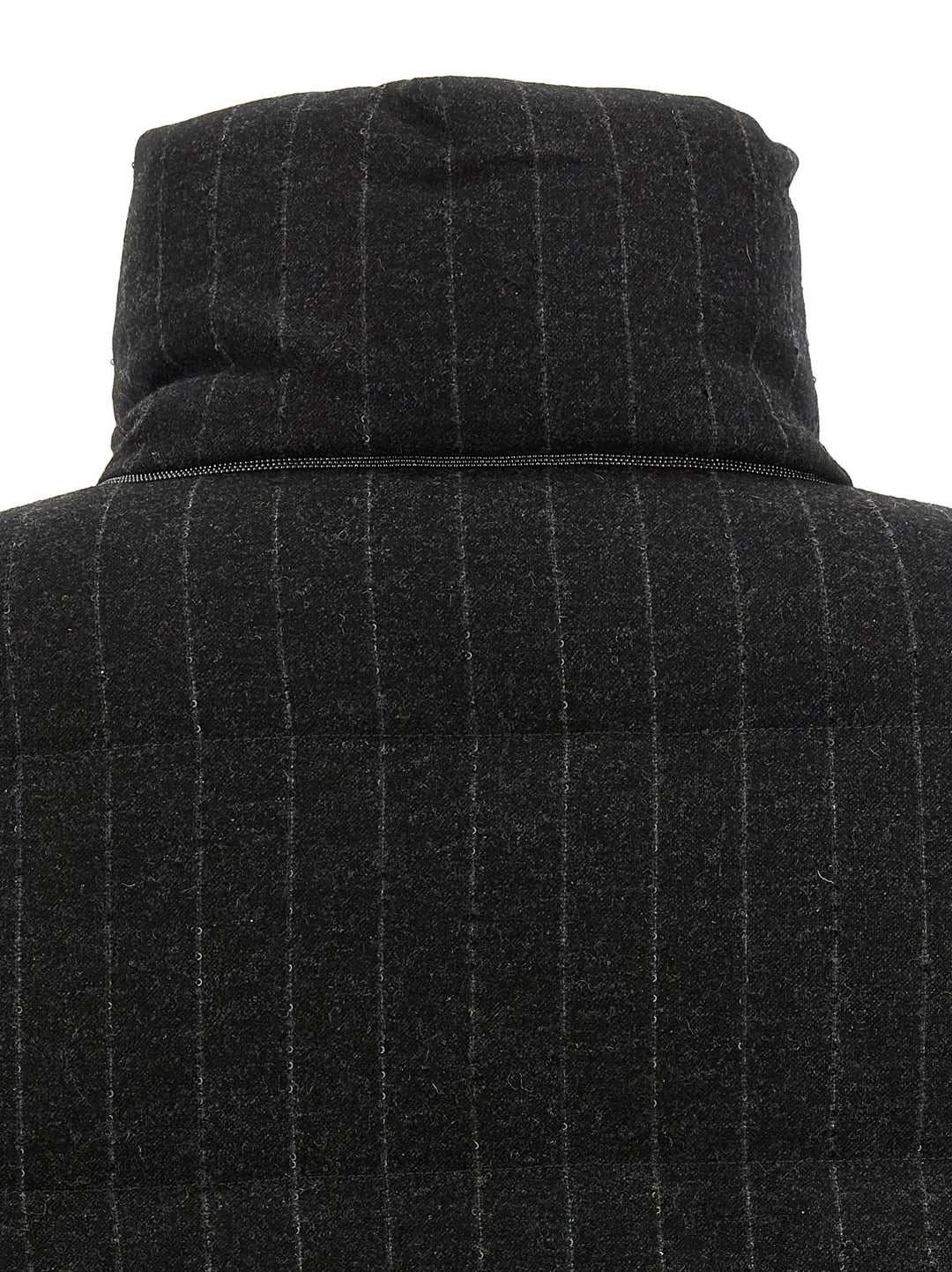 Brunello Cucinelli Gray Virgin Wool Full-Length Jacket