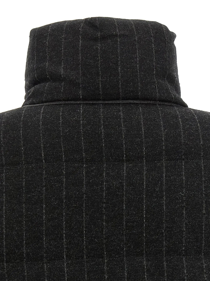Brunello Cucinelli Gray Virgin Wool Full-Length Jacket