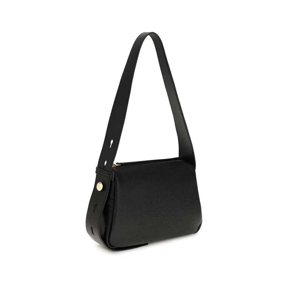 Tory Burch Black Calf Leather Bos Taurus Shoulder Bag