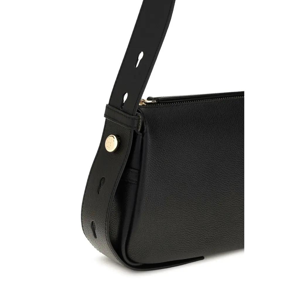 Tory Burch Black Calf Leather Bos Taurus Shoulder Bag