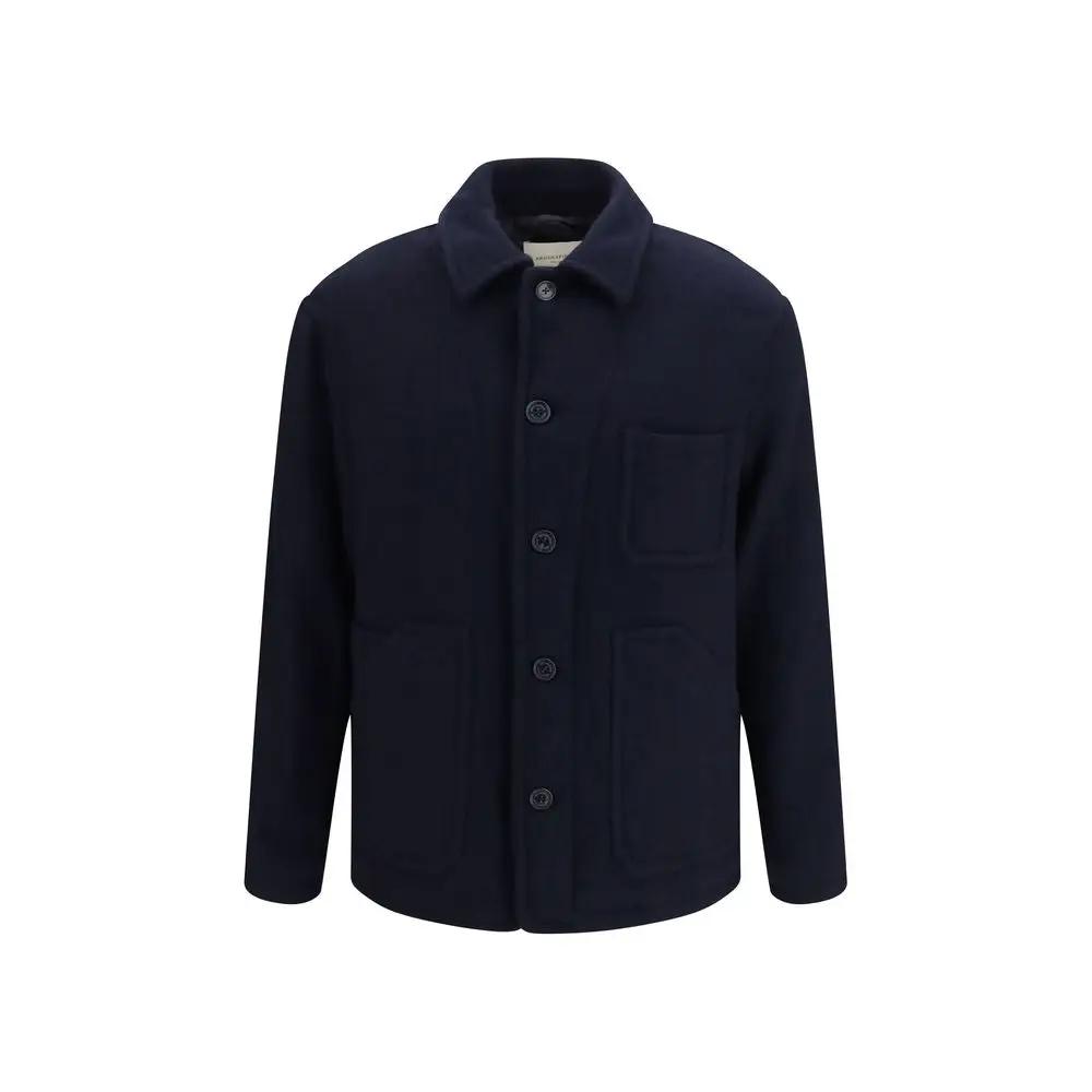 Brooksfield Blue Wool Oves Aries Full-Length Jacket