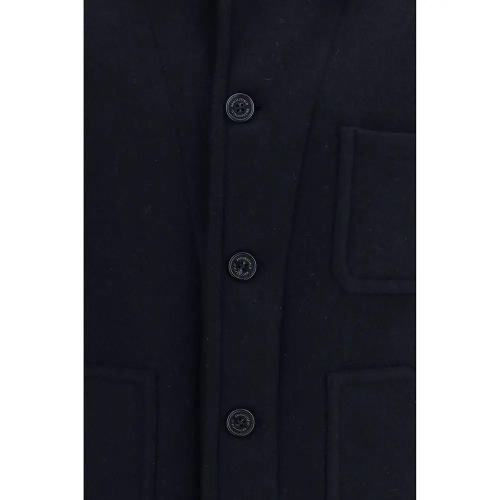 Brooksfield Blue Wool Oves Aries Full-Length Jacket