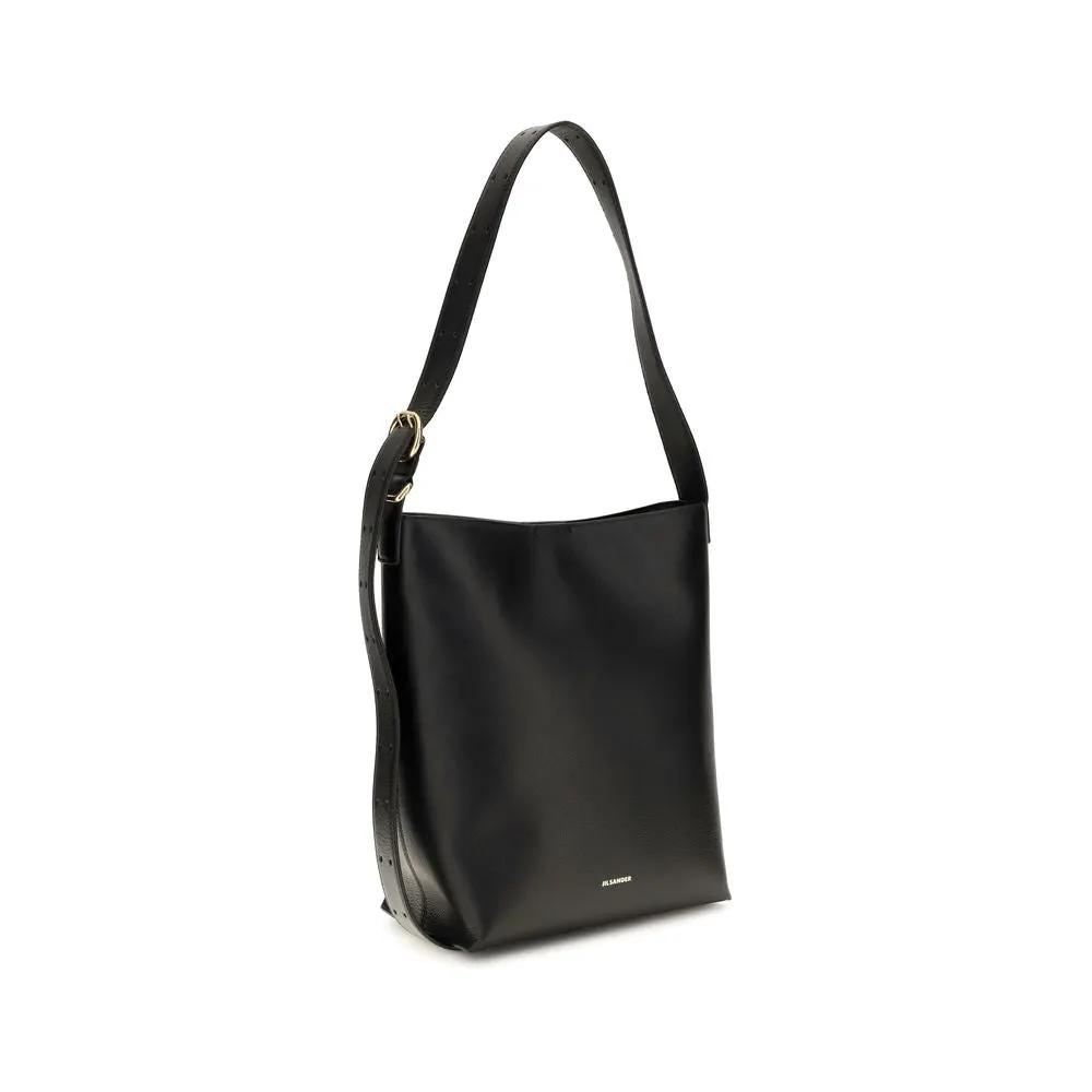 Jil Sander Black Calf Leather Bos Taurus Handbag
