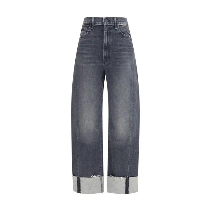 Mother Denim Black Cotton Cropped Jeans