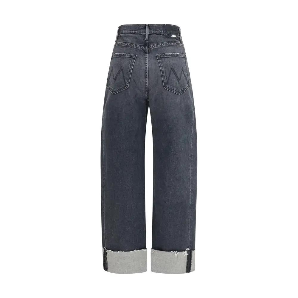 Mother Denim Black Cotton Cropped Jeans