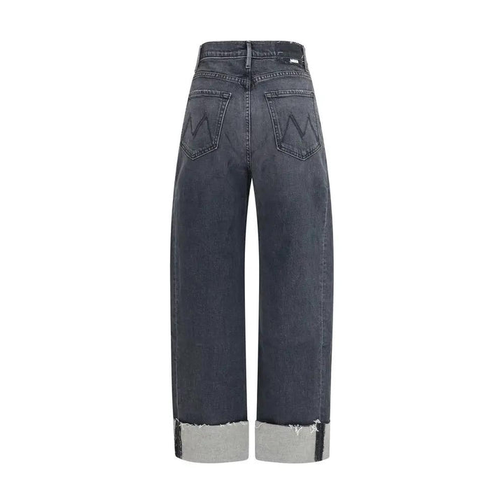 Mother Denim Black Cotton Cropped Jeans