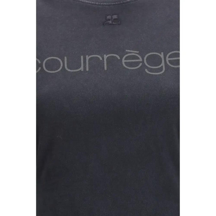 Courrèges Black Cotton T-Shirt