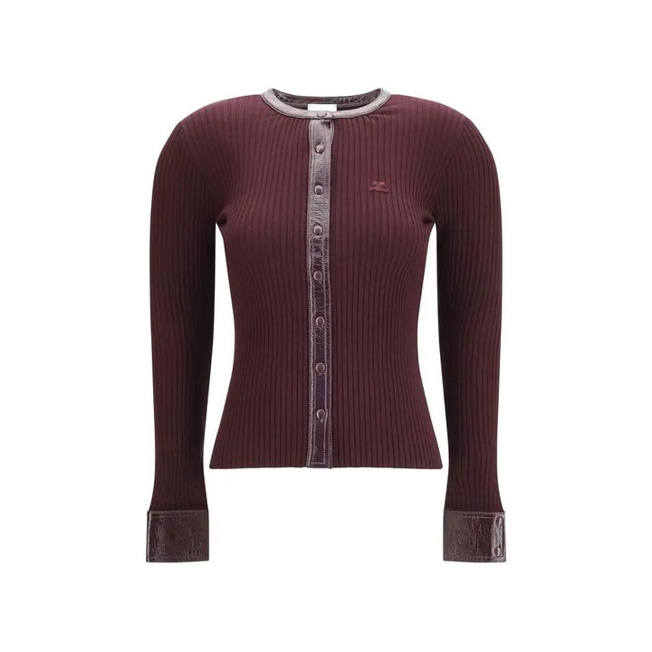 Courrèges Bordeaux Viscose Cardigan