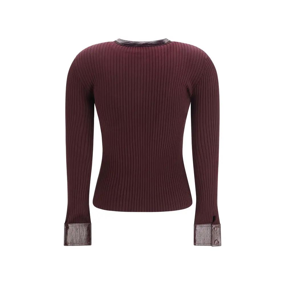 Courrèges Bordeaux Viscose Cardigan