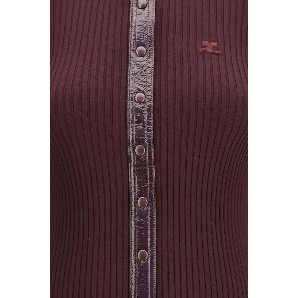 Courrèges Bordeaux Viscose Cardigan