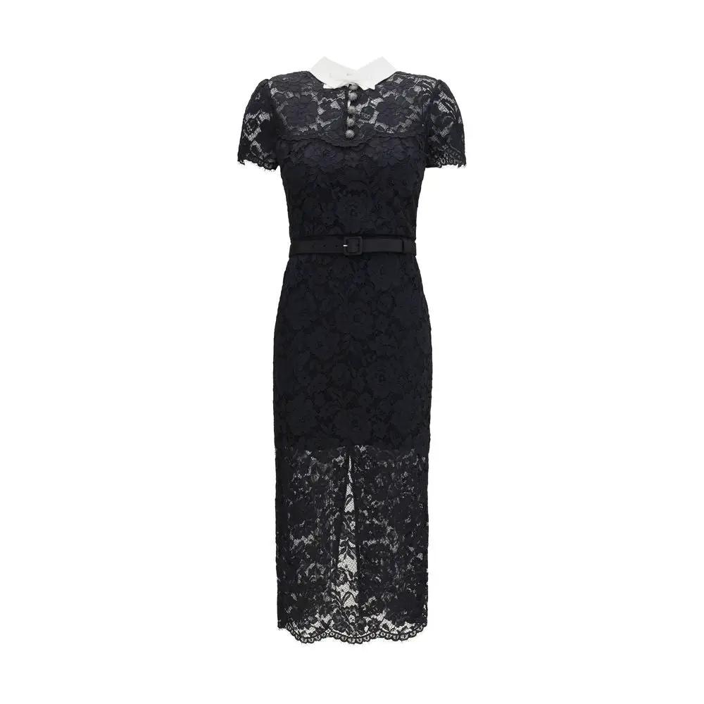 Self-Portrait Black Polyester Casual Dress