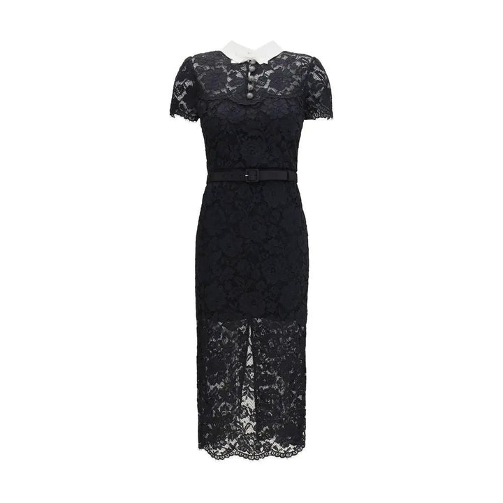 Self-Portrait Black Polyester Casual Dress